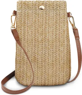 Phone Purse, Woven Straw Cell Phone Purse Phone Crossbody Bags for Women, Cell Phone Crossbody Bag Phone Bag