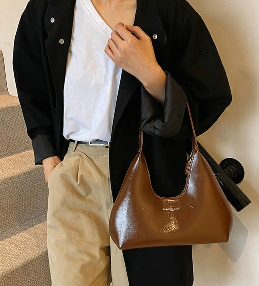 Premium PU Leather Mini Shoulder Bag Trendy Top Handle Purse Causal Hobo Tote Bag for Women Chic Y2K Satchel Purse 2024