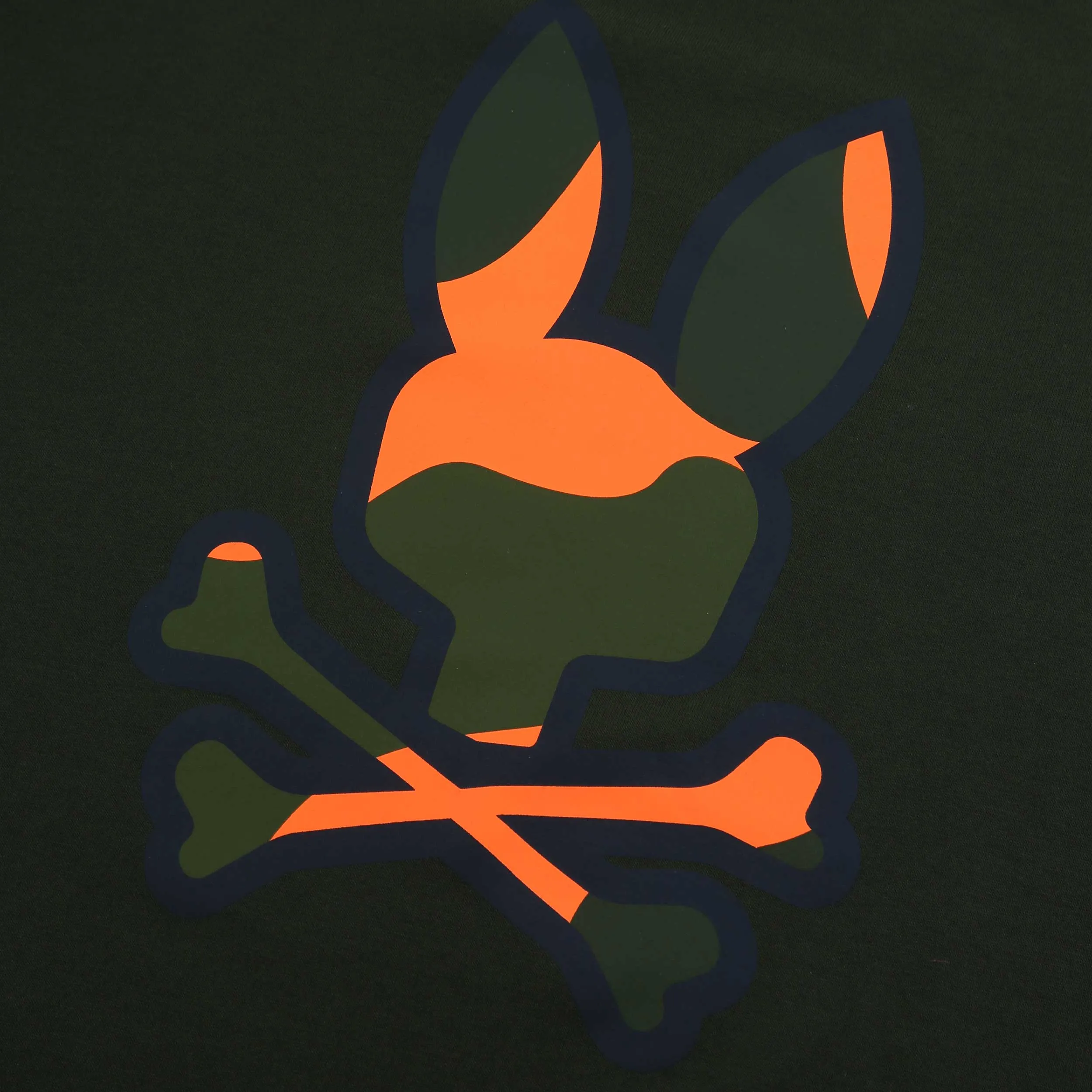 Psycho Bunny Plano Camo Print Graphic T Shirt in Duffel Bag Khaki