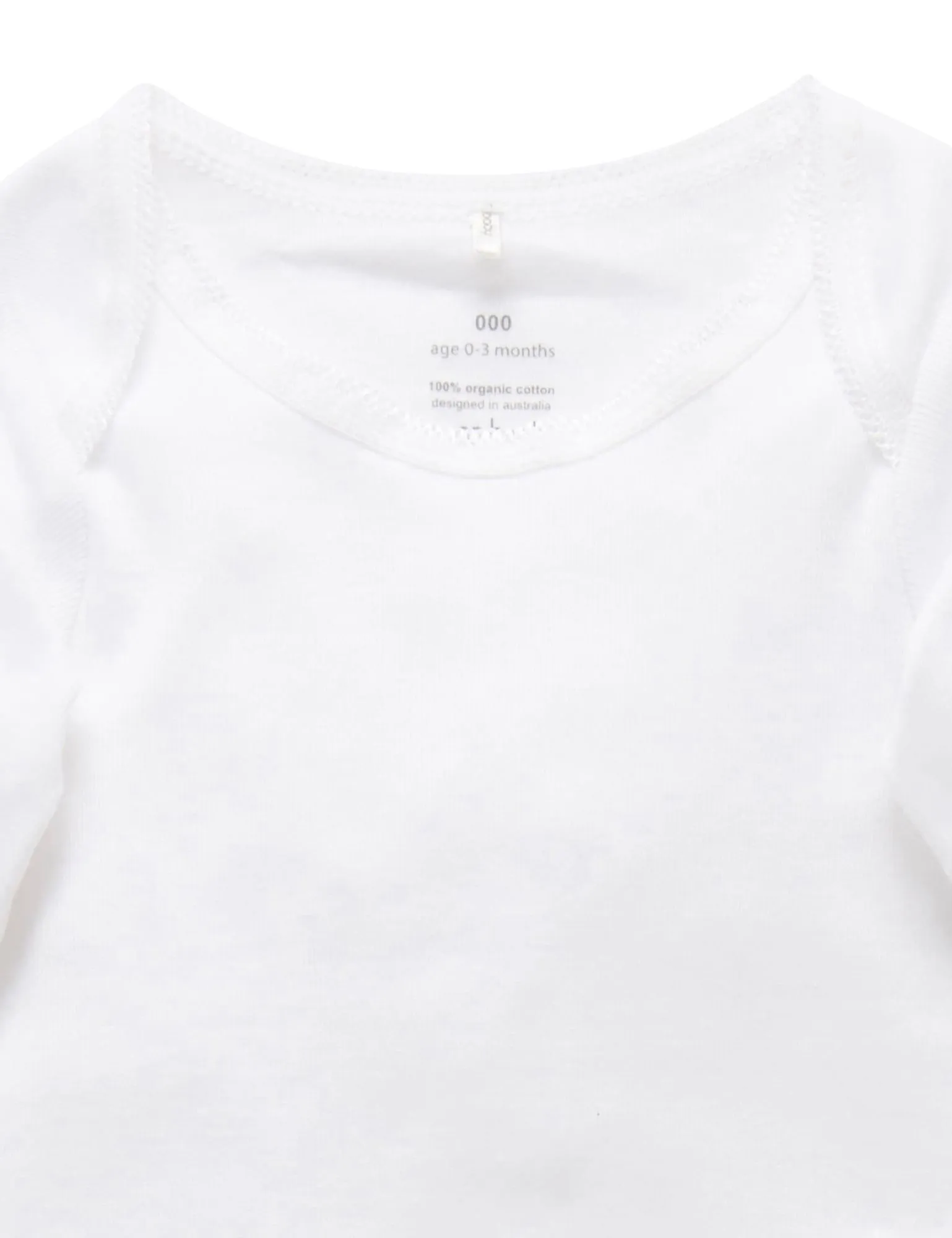 Purebaby Easy Neck Long Sleeve Bodysuit Twin Pack - White