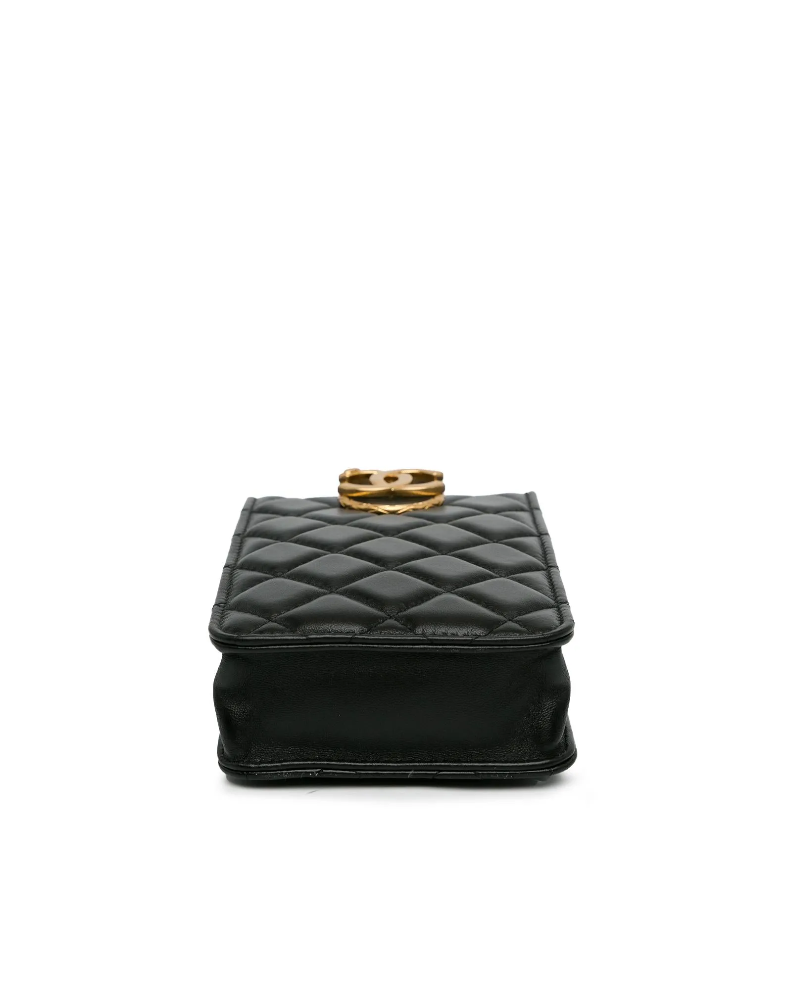 Quilted Lambskin Crossbody Phone Holder with Chain