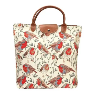 Robin Tapestry Foldaway Tote Bag
