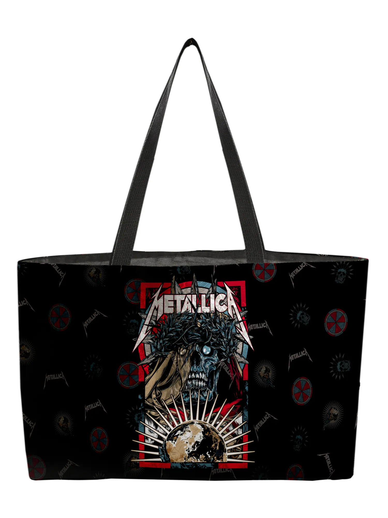 Rocksax Metallica Webbing Handled Beach/Shopper Bag - Skull