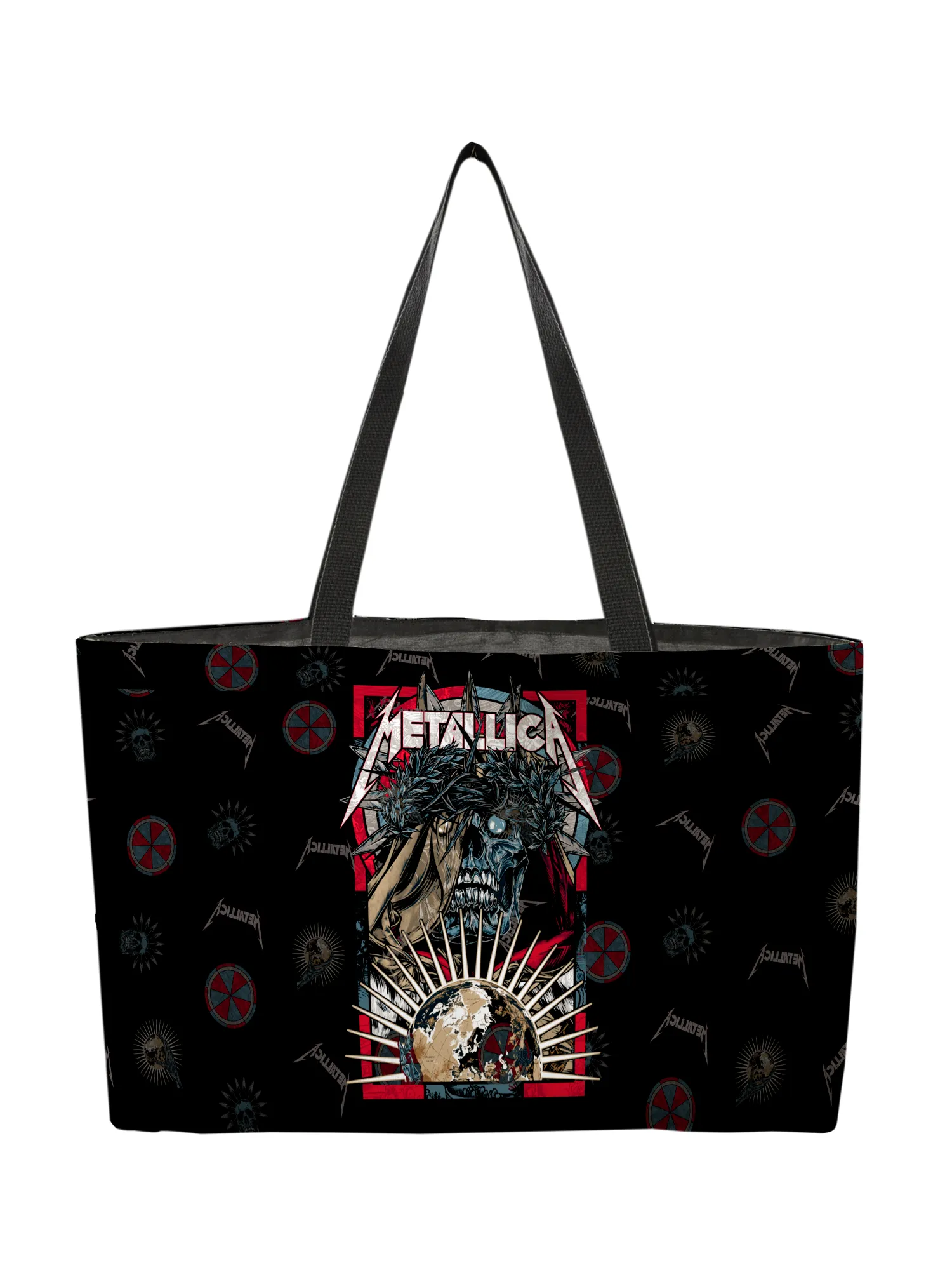 Rocksax Metallica Webbing Handled Beach/Shopper Bag - Skull