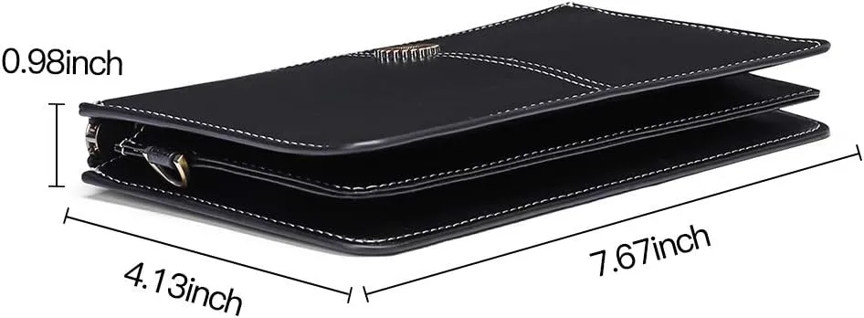 SENDEFN Leather Wristlet for Womens Wallet RFID Blocking Double Zip Cell Phone Clutch Purse