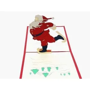 Skating Santa Pop-Up Card