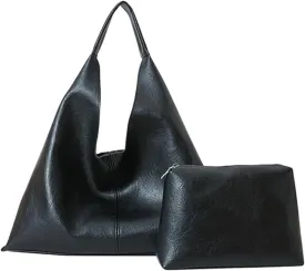 Slouchy Hobo Bags for Women Tote Bag Retro Soft Vegan Leather Crossbody Shoulder Bag Large Capacity Purses Handbags
