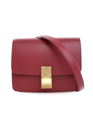 Small Classic Box Crossbody Bag with Push Lock Closure