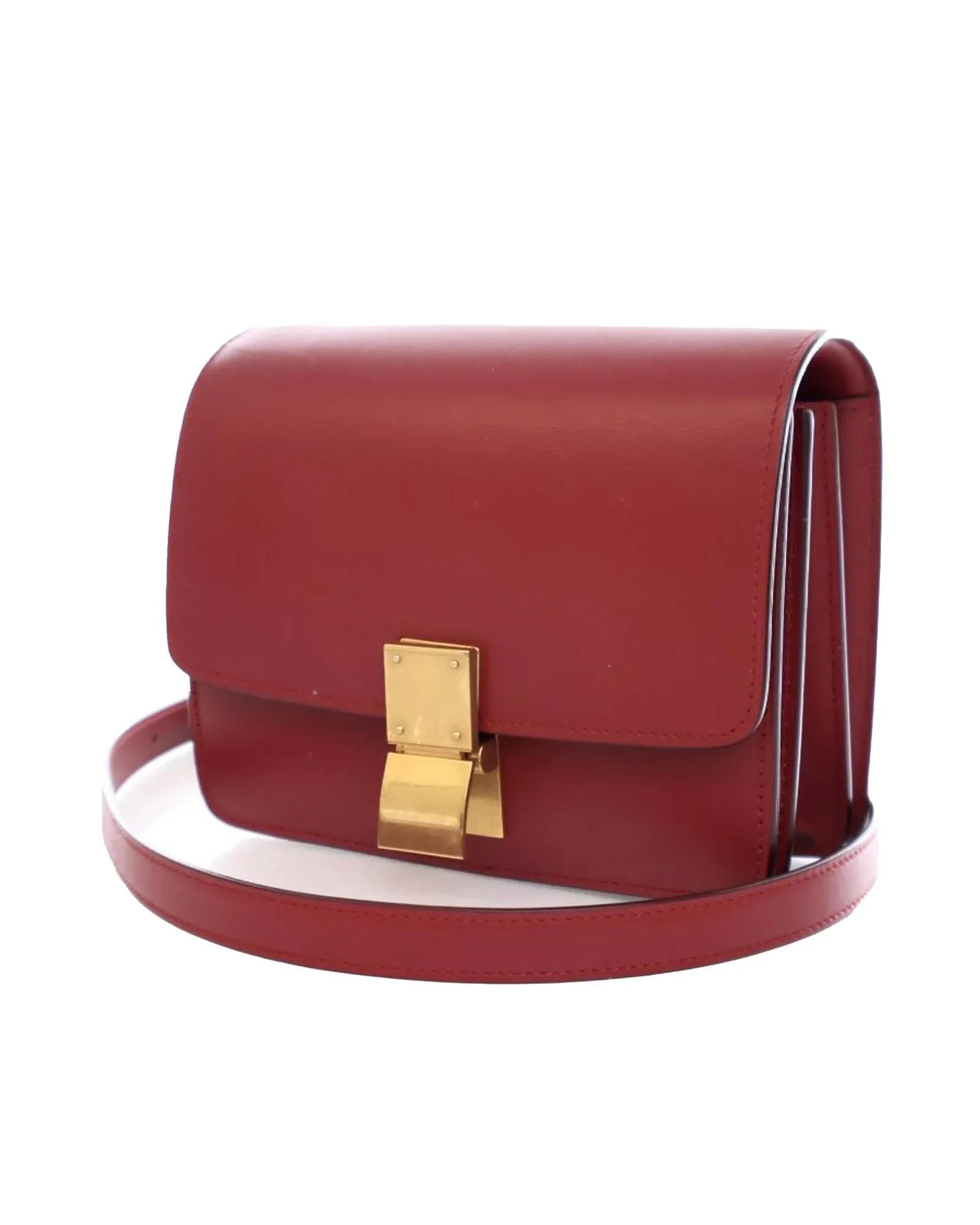 Small Classic Box Crossbody Bag with Push Lock Closure