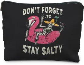 Stay Salty Summer Beach Makeup Bags for Women, Beach Vacation Gifts, Beach Cosmetic Bag, Beach Gifts for Women Friends, Gifts for a Beach Lovers, Funny Skeleton Goth Makeup Pouch