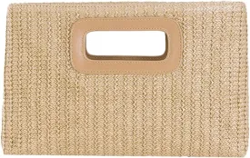 Straw Clutch Purse for Women Travel Straw Beach Tote Bag Woven Rattan Envelope Bag Top Handle Crossbody Handbag for Summer