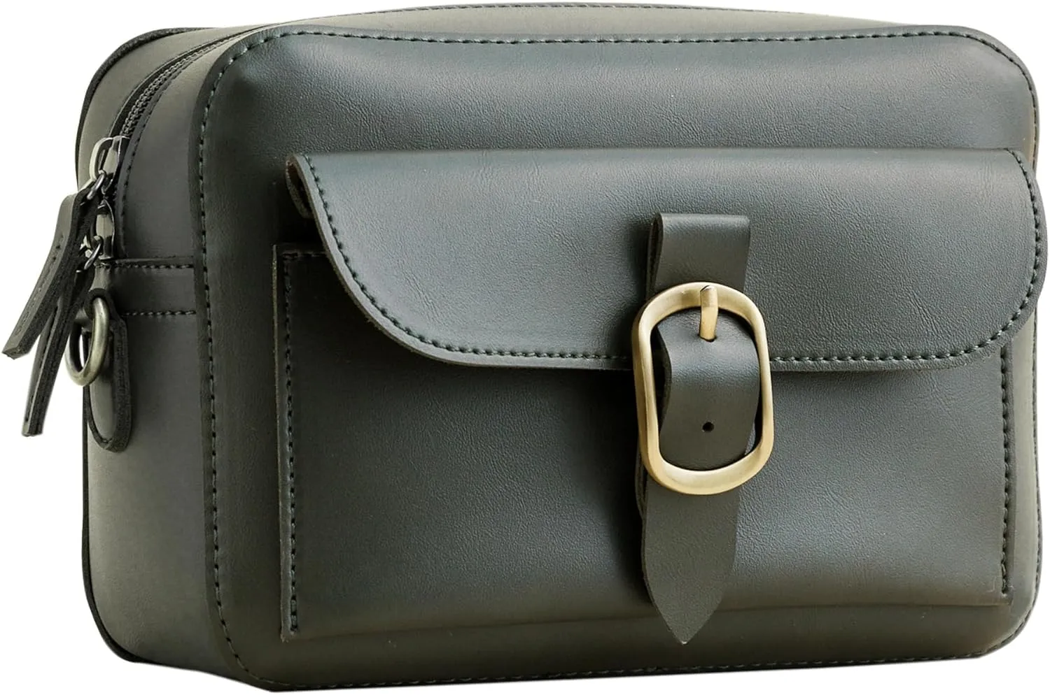 SUNLIGHT LEAVES Vegan Leather Crossbody Camera Bag For Women Vintage Square Satchel Retro Small Purse Simple Shoulder Handbag