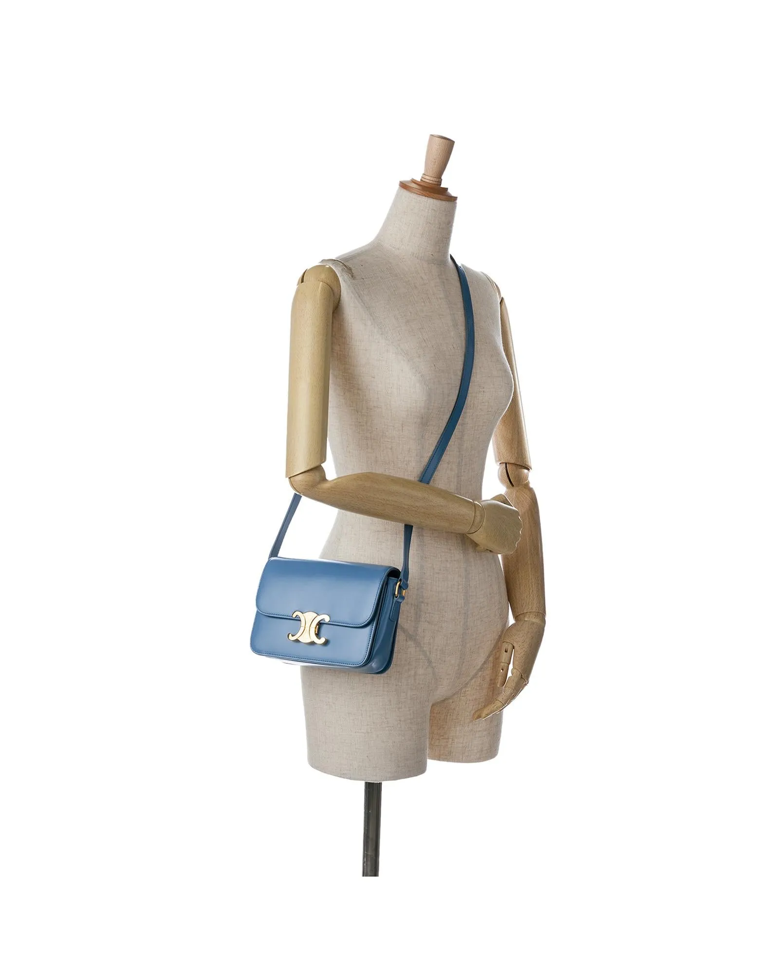 Teen Triomphe Leather Crossbody Bag with Push Lock Closure