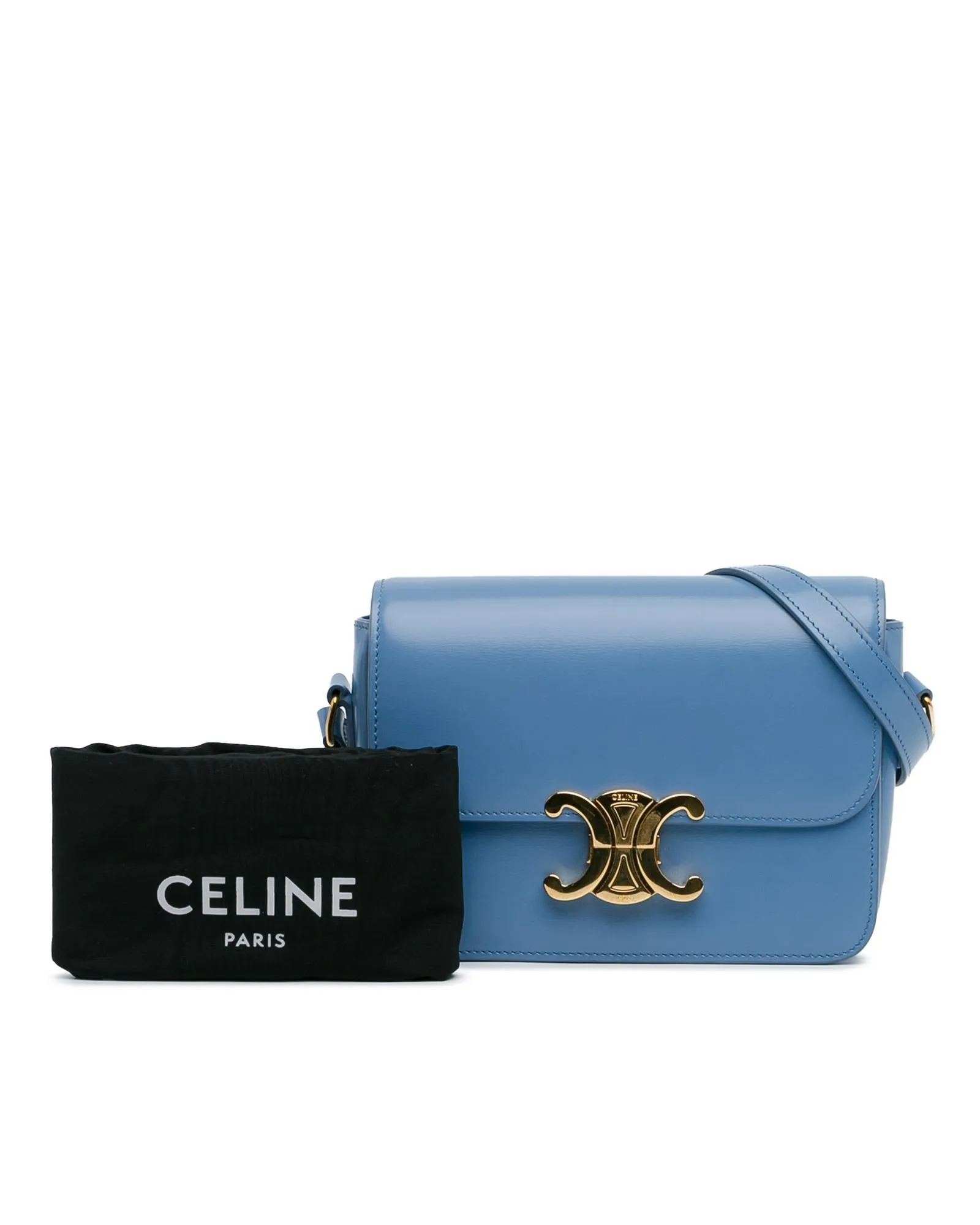 Teen Triomphe Leather Crossbody Bag with Push Lock Closure