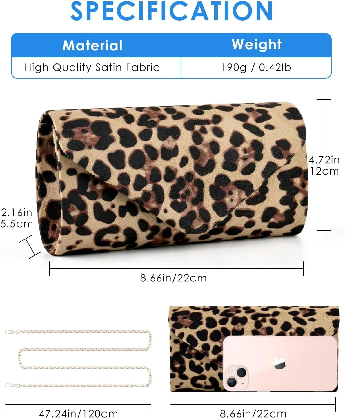 TINDTOP Evening Clutch Purses for Women Handbags for Formal Wedding Party Cocktail Prom Crossbody Shoulder Envelope Bag