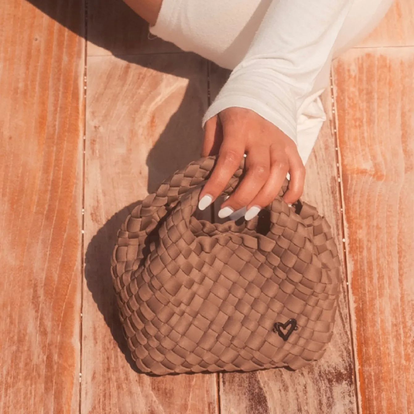 Tiny Mini Woven Tote - Buff