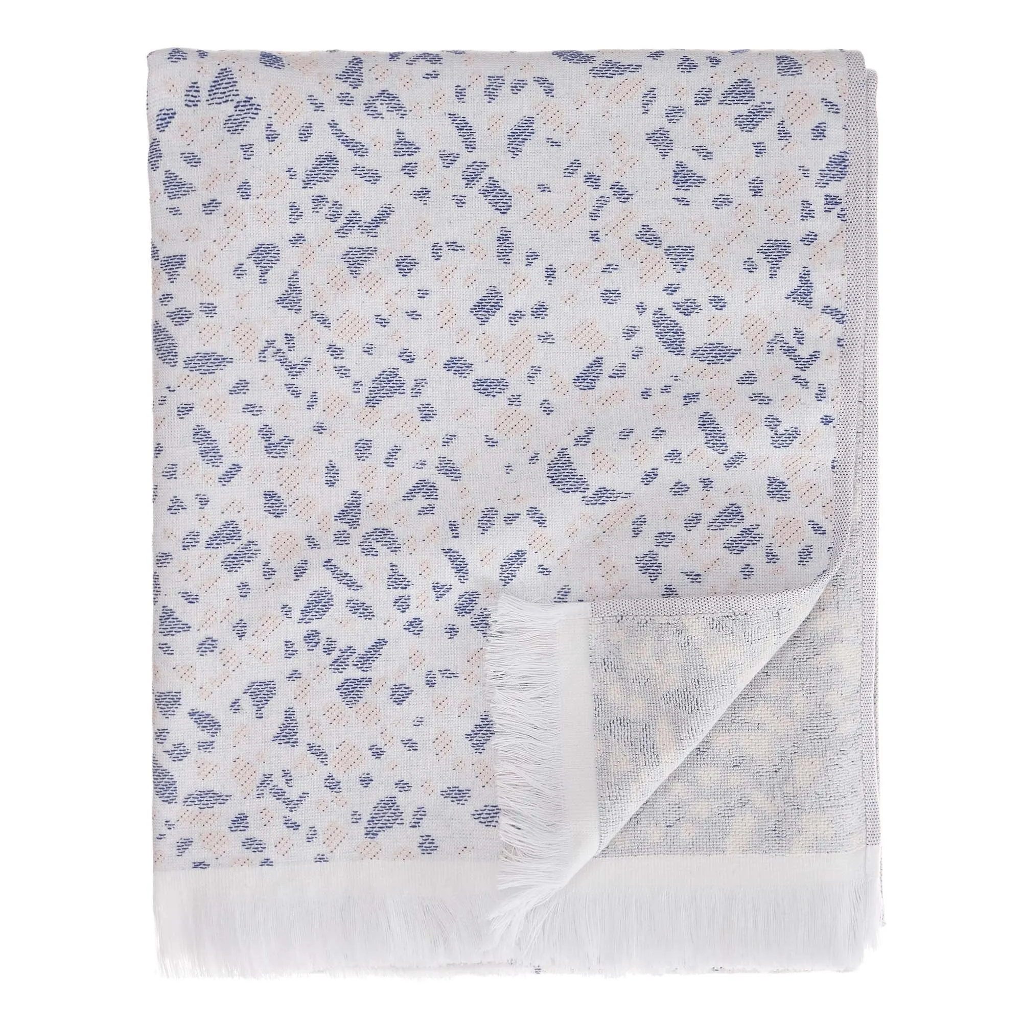 Verin Beach Towel [Off-white/Ultramarine/Light pink]