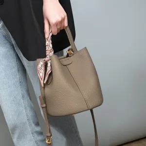 Viney Bag All-Match New Bags Women's Bag Crossbody Bag  Light Luxury High-Grade Genuine Leather Portable Bucket Bag