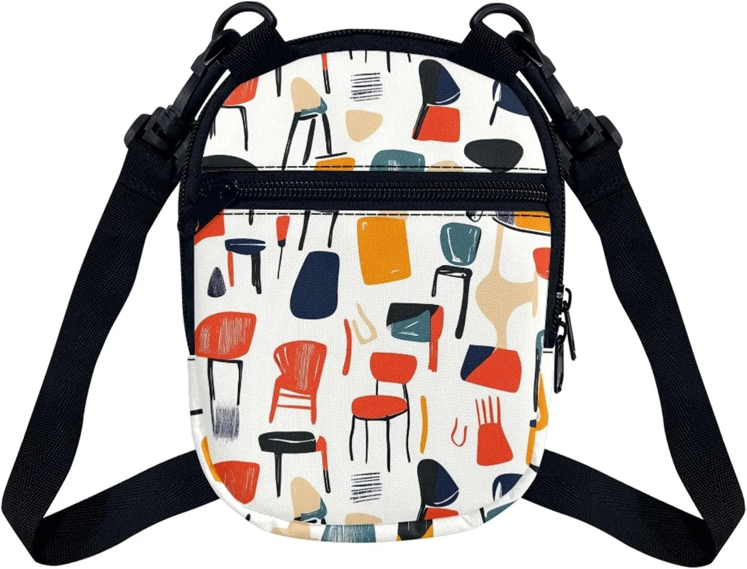 Women Girls Canvas Messenger Bag with Zipper Mini Crossbody Totes for Money Coins Purse Cell Phone Holder