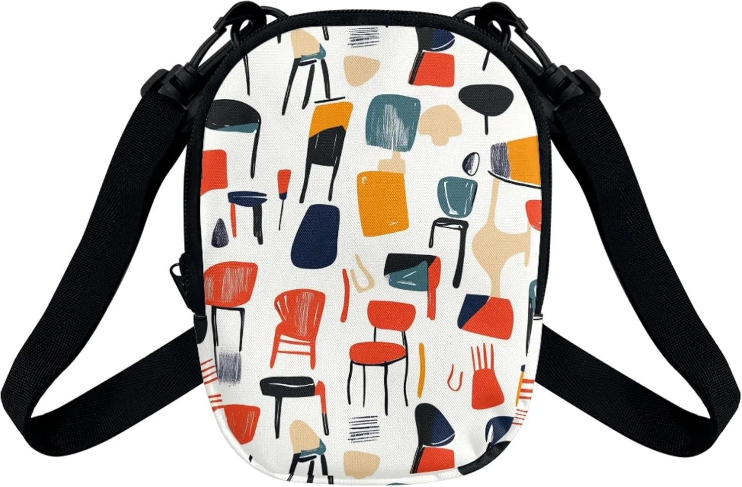 Women Girls Canvas Messenger Bag with Zipper Mini Crossbody Totes for Money Coins Purse Cell Phone Holder
