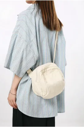 Women's Vintage Small Canvas Shoulder Bag Retro Alt Crossbody Bag With Zipper Casual Drawstring Bucket Handbags (White,One Size)