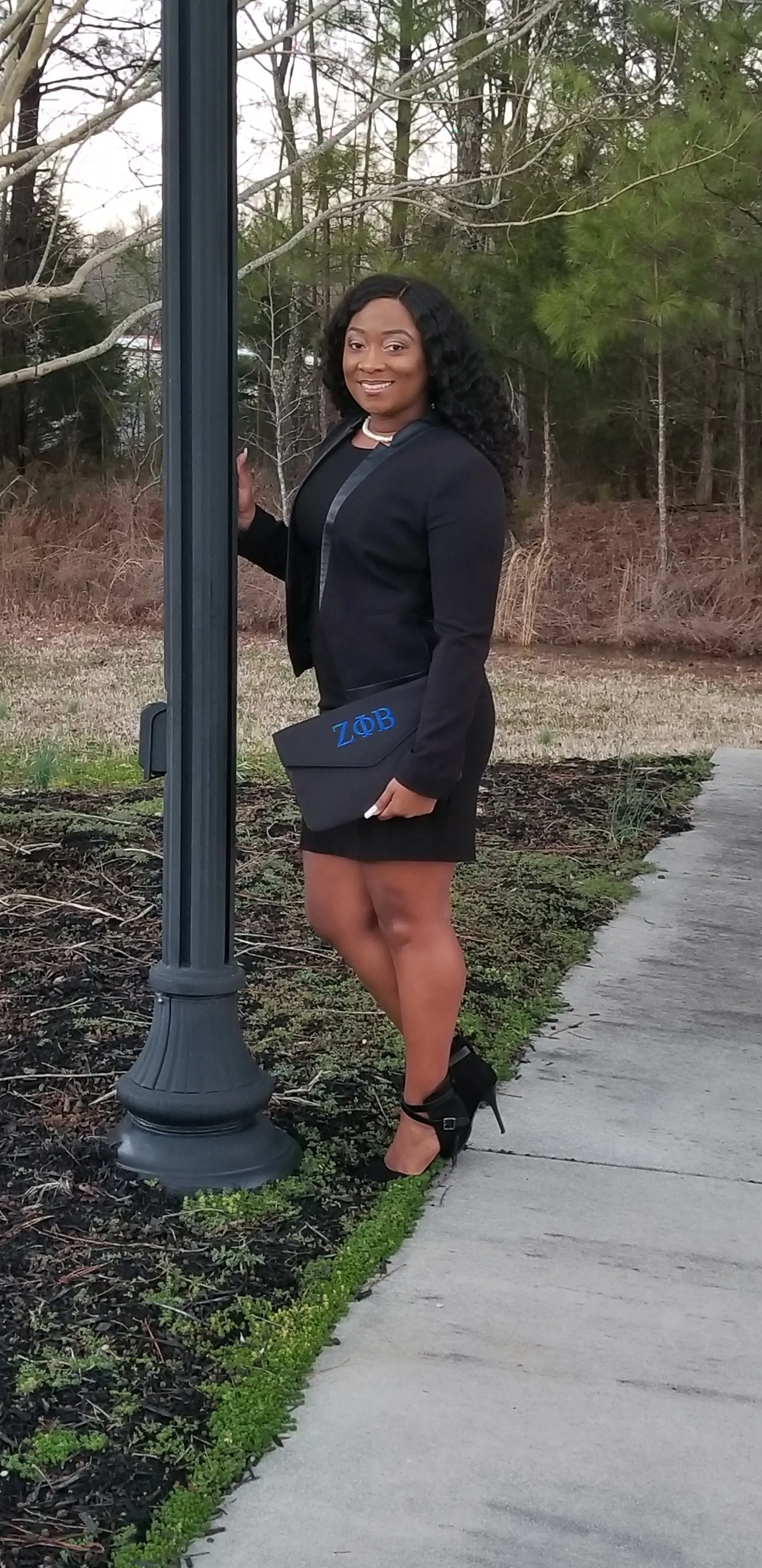 Zeta Phi Beta Satin Envelope Clutch